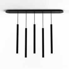 Koncept Inc CMP-L5-S-24-MTB - Combi Pendant 24" Linear 5 Combo Matte Black with Matte Black Canopy