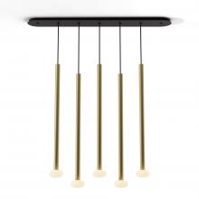 Koncept Inc CMP-L5-S-36-BRS+NA+GLB - Combi Pendant 36" Linear 5 Combo Brass with Matte Black Canopy