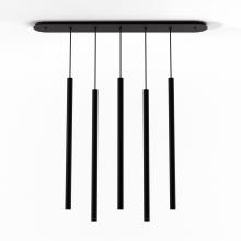 Koncept Inc CMP-L5-S-36-MTB - Combi Pendant 36" Linear 5 Combo Matte Black with Matte Black Canopy