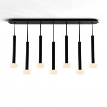 Koncept Inc CMP-L7-S-16-MTB+NA+GLB - Combi Pendant 16" Linear 7 Combo Matte Black with Matte Black Canopy