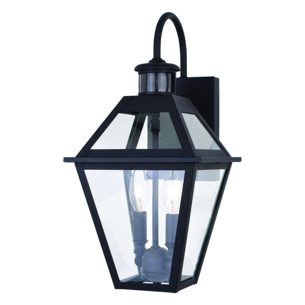 Nottingham Dualux 8.5-in. 2L Outdoor Motion Sensor Wall Light Textured Black