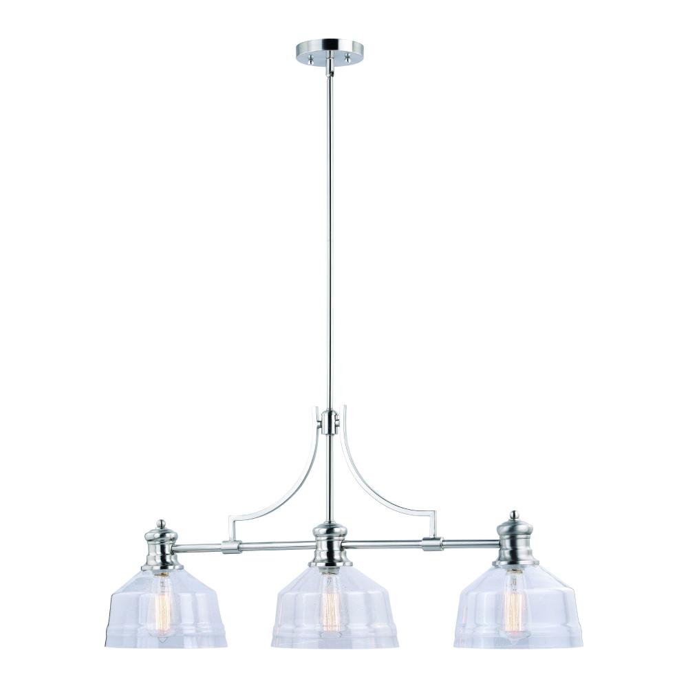 Beloit 3L Linear Chandelier Satin Nickel