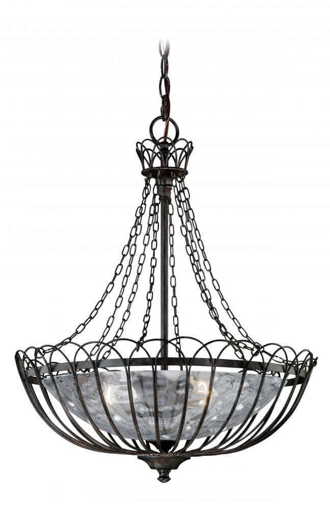 Novara 18.5-in Pendant Aged Walnut