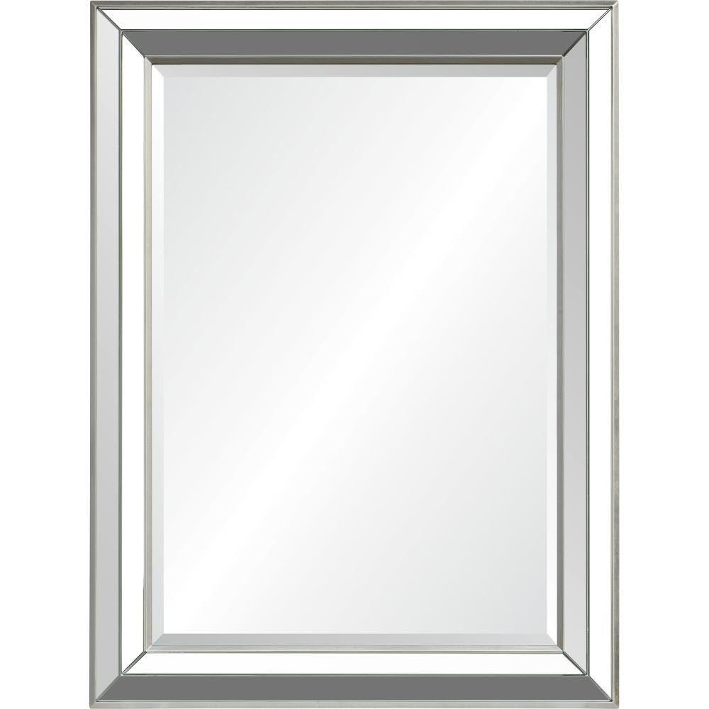 Hawkwell 40" Tall Rectangle Wall Mirror, Grey