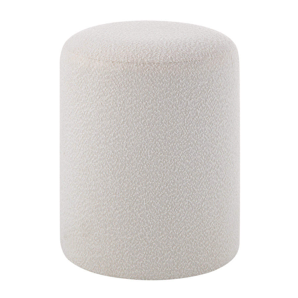 Corbin Indoor Boucle Ottoman, Off-White