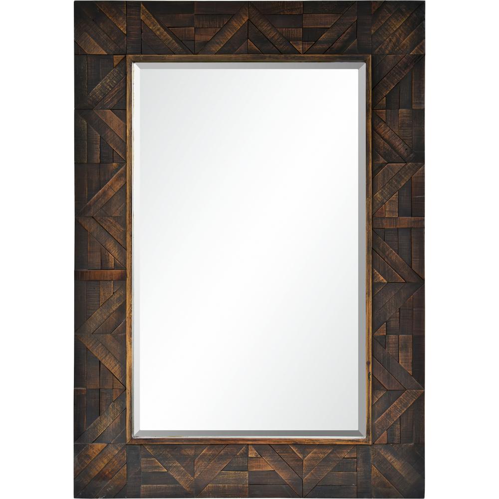 Madden 42" Tall Rectangle Wall Mirror, Brown