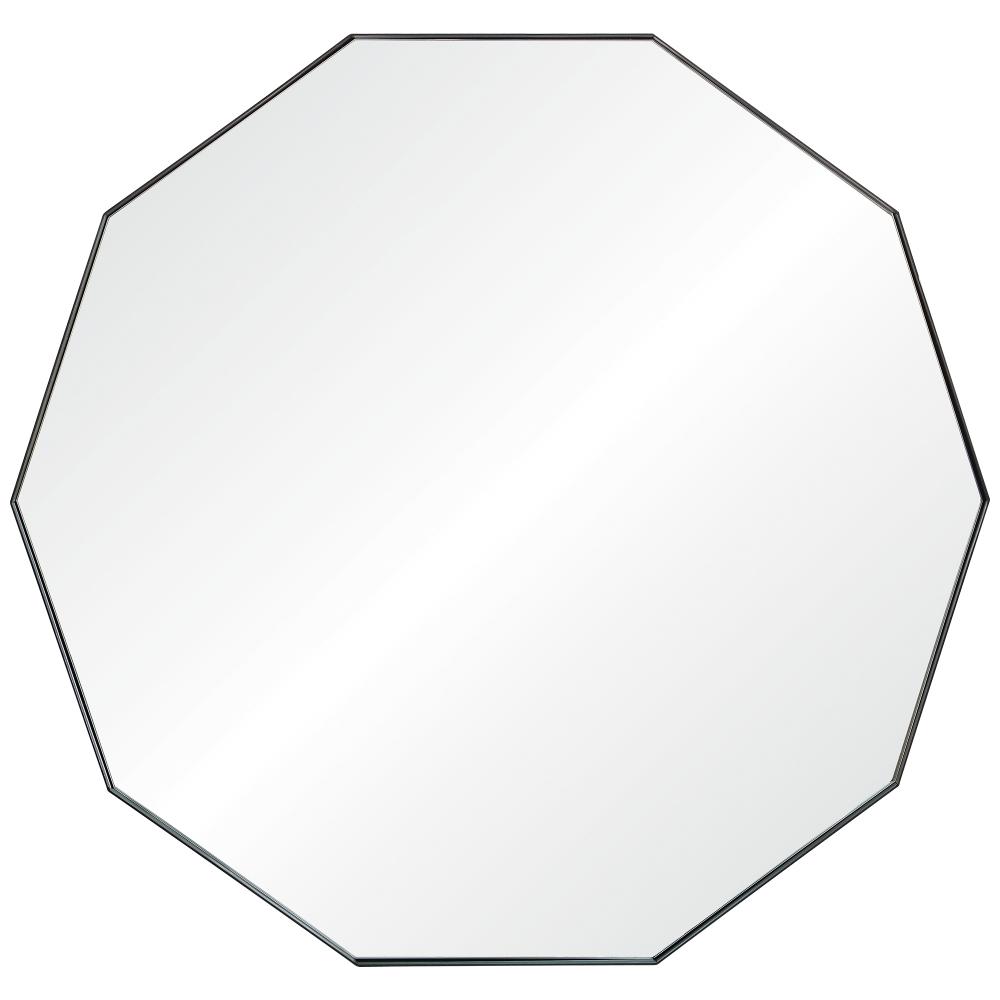 Christian 48" Tall Decagonal Wall Mirror, Black