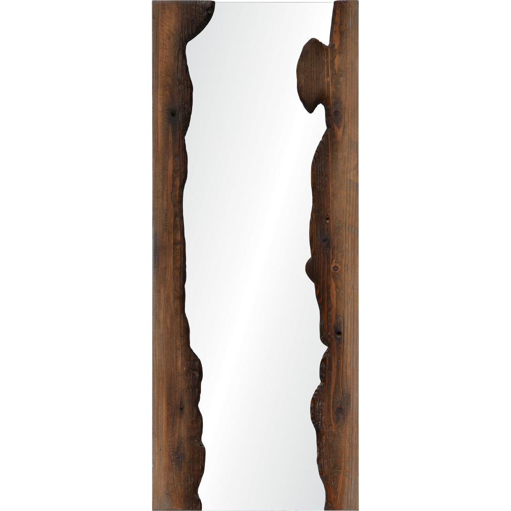 Connix 50" Tall Rectangle Wall Mirror, Brown