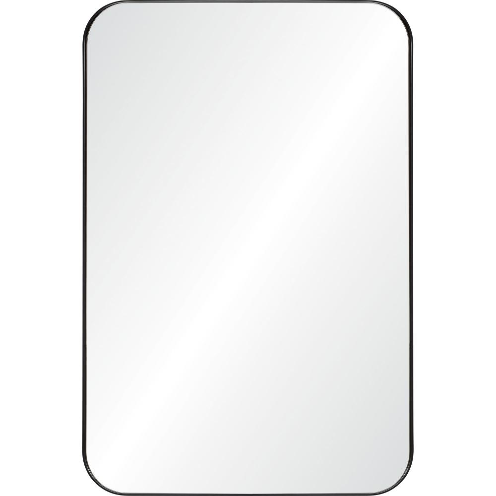 Glencoe 36" Tall Rectangle Wall Mirror, Black