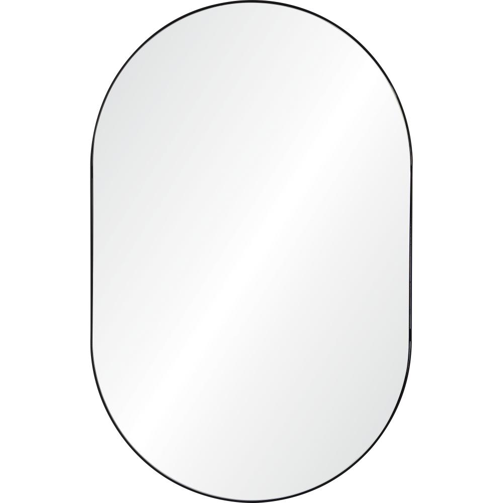 Webster 40" Tall Oval Wall Mirror, Black