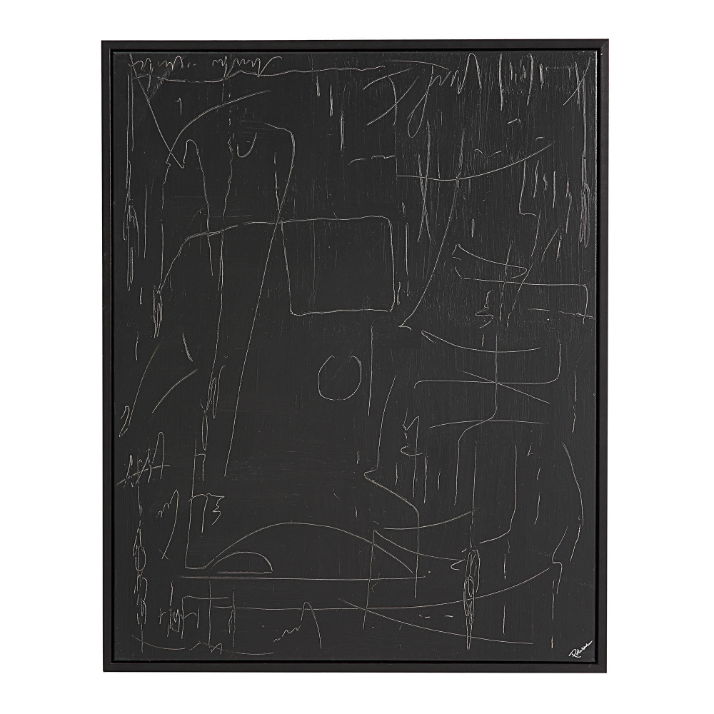 Haiku 40" Wide Canvas Art, Black