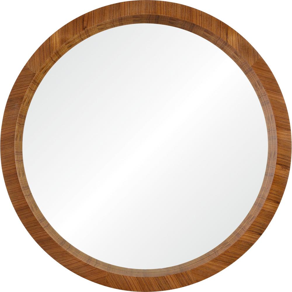Brybjar 33" Tall Round Wall Mirror, Brown