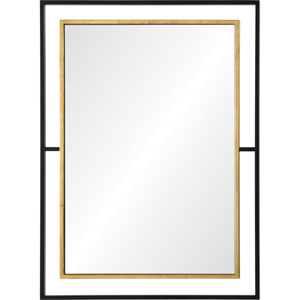 Gray 38" Tall Rectangle Wall Mirror, Yellow