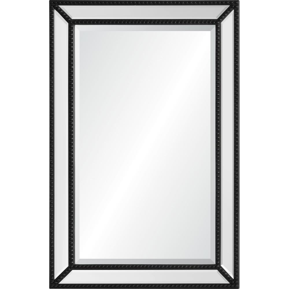 Waterloo 36" Tall Rectangle Wall Mirror, Black