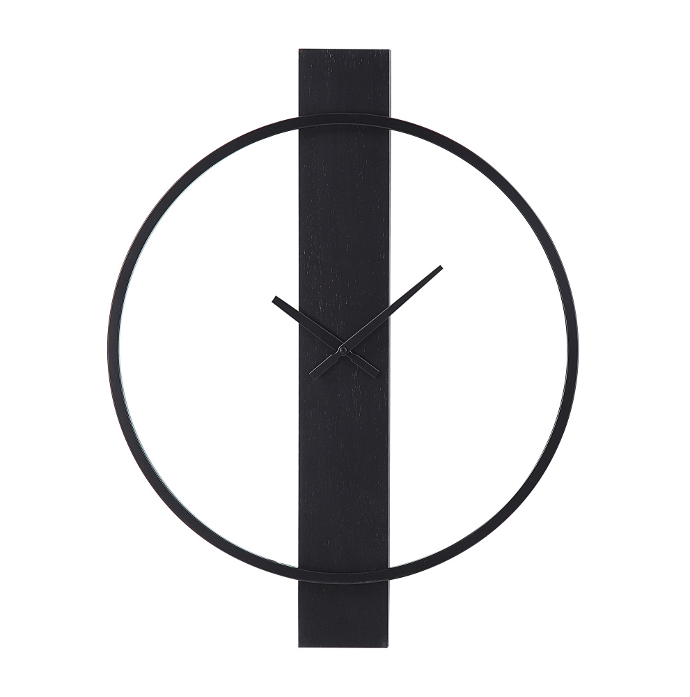 Romane Indoor Iron Wall Clock, Matte Black