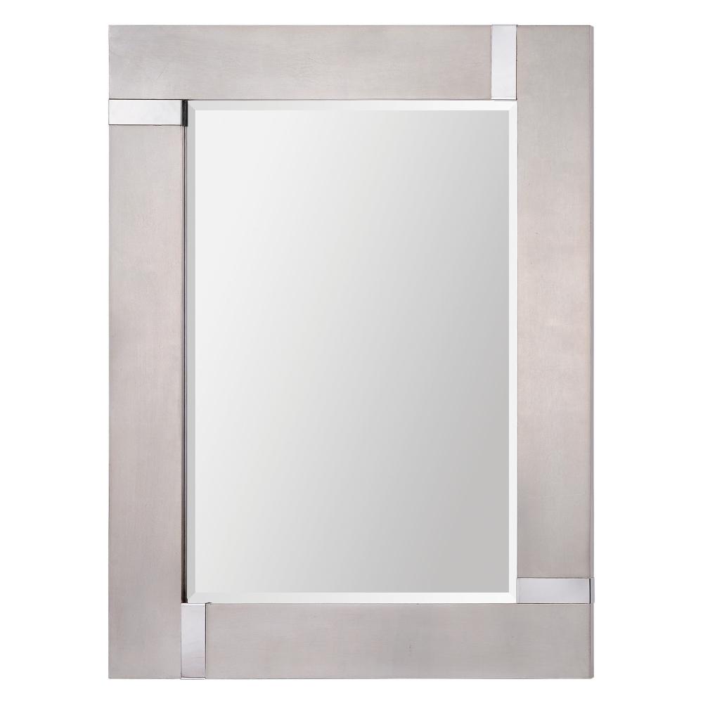 Capiz 40" Tall Rectangle Wall Mirror, Grey