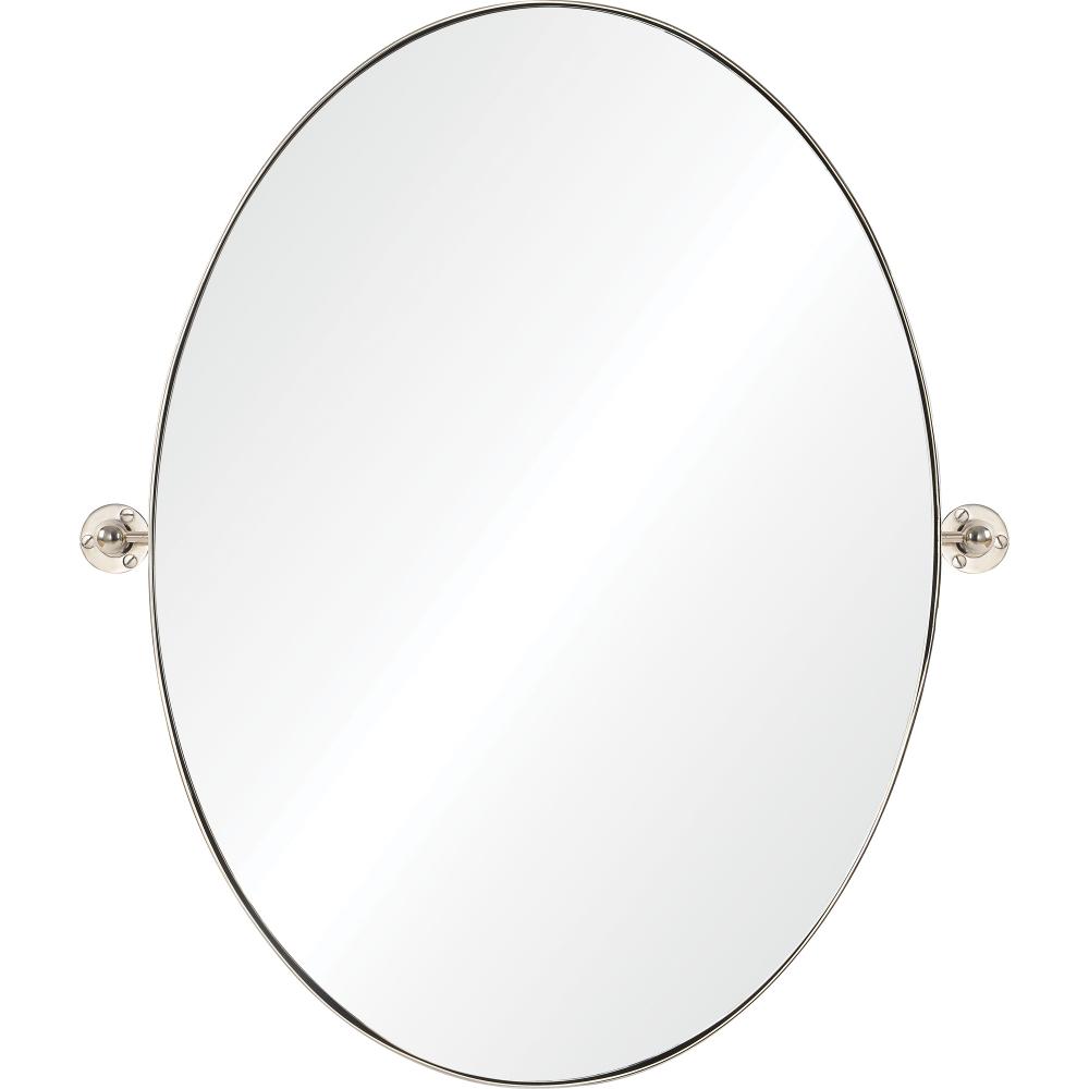 Azalea 24" Tall Oval Wall Mirror, Grey