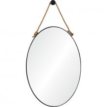Renwil MT2365 - Parbuckle 42" Tall Oval Wall Mirror, Black