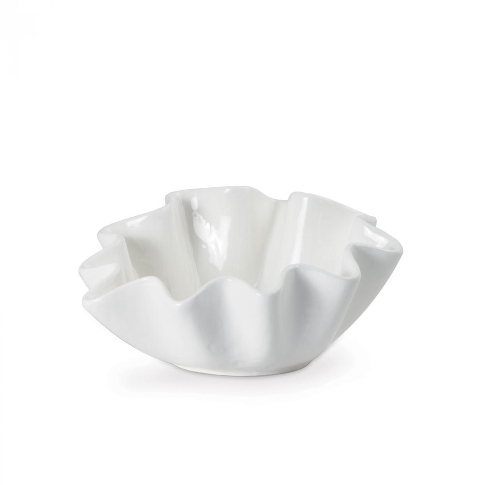 Regina Andrew Ruffle Ceramic Bowl Medium; Dimensions 11W x 5H x 9.75D