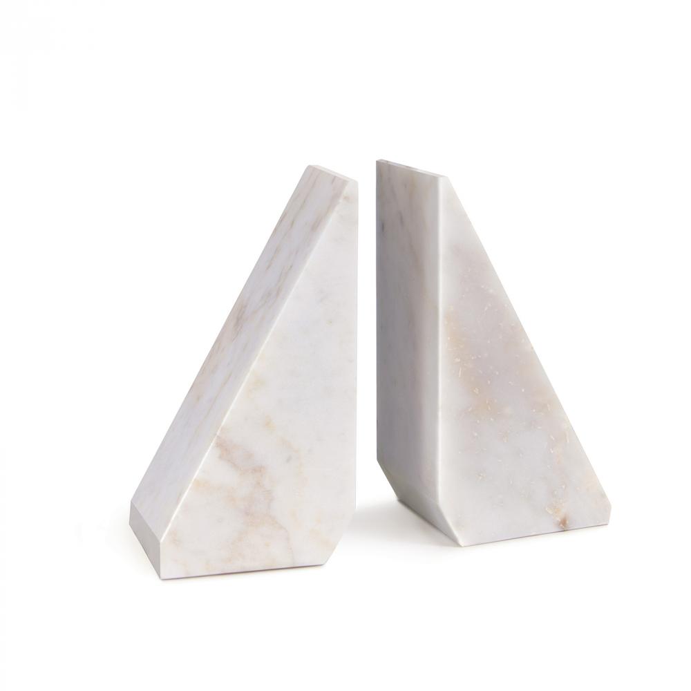 Regina Andrew Othello Marble Bookends (White); Dimensions 6.5W x 7.75H x 3.25D