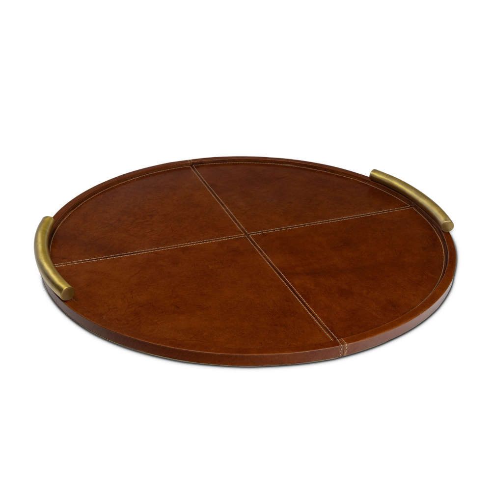 Regina Andrew Hayes Leather Tray Round Large (Cognac)