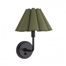 Regina Andrew 15-1241BB-GRN - Regina Andrew Polly Sconce Single (Blackened Brass with Green Scalloped Shade)