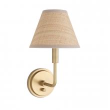 Regina Andrew 15-1241NB-RAT - Regina Andrew Polly Sconce Single (Natural Brass with Rattan Shade)