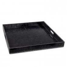 Regina Andrew 20-1507BLK - Regina Andrew Derby Square Leather Tray (Black); Dimensions 24W x 2.5H x 24D