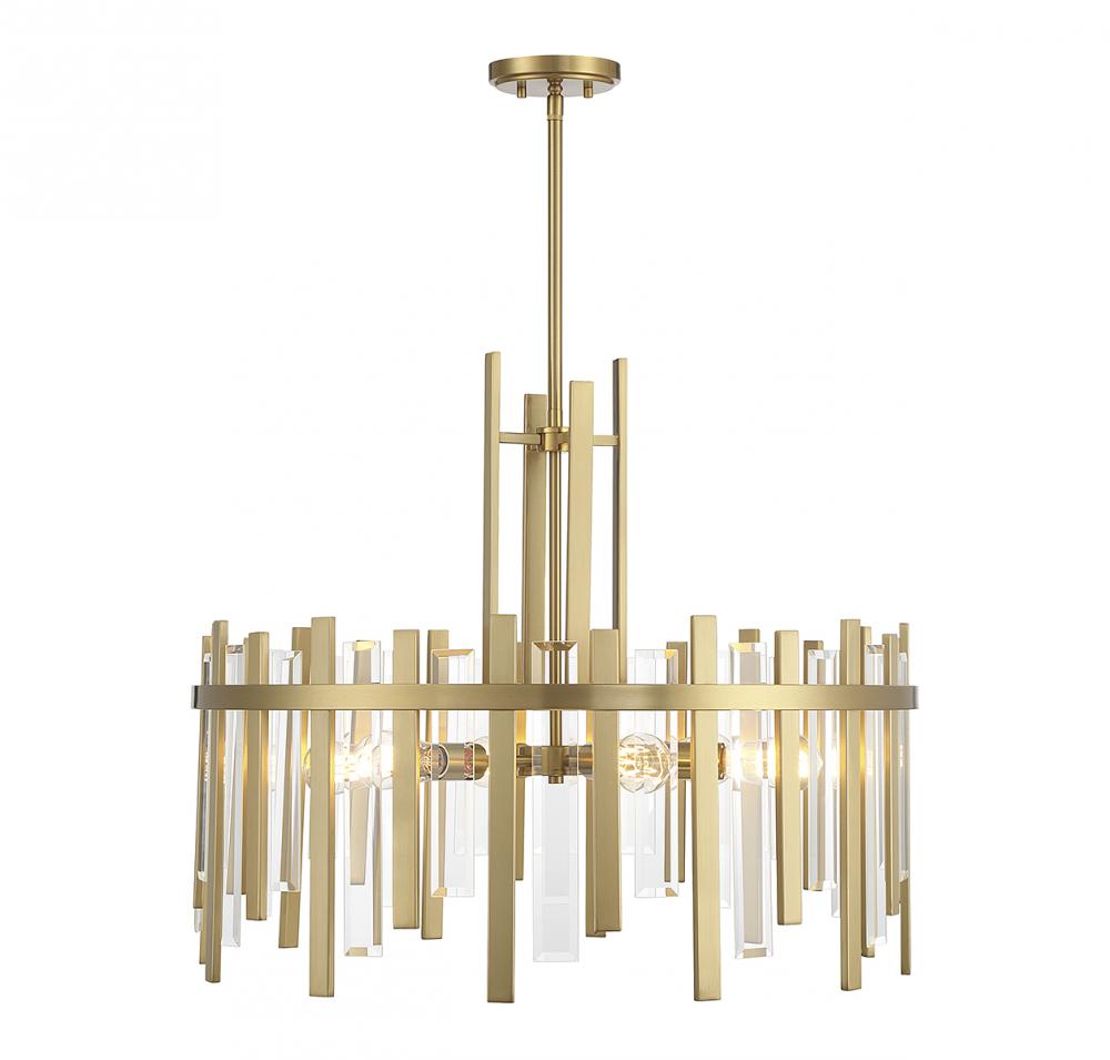 Guillford 6-Light Pendant in Warm Brass