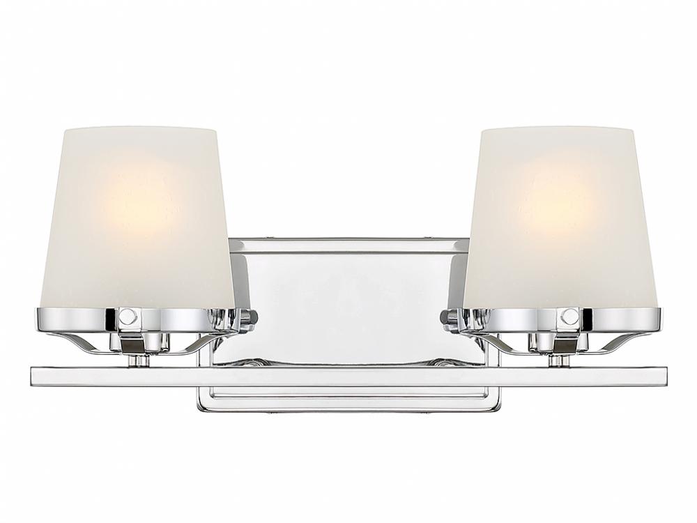 Klein 2-Light Bathroom Vanity Light in Polished Chrome