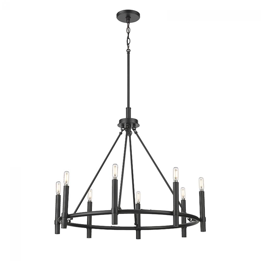 Skyva 30" Wide 8-Light Chandelier - Matte Black
