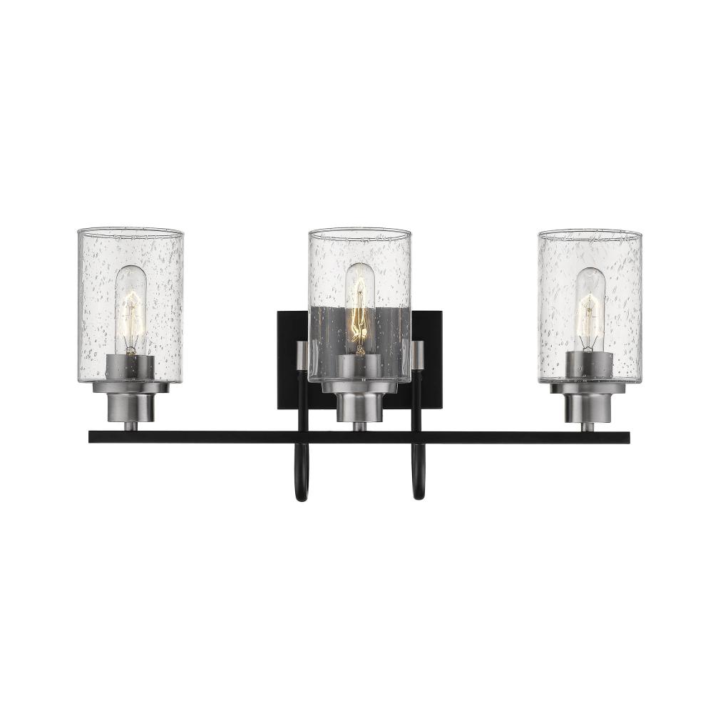 Clifton 3-Light Vanity Matte Black/Brushed Nickel