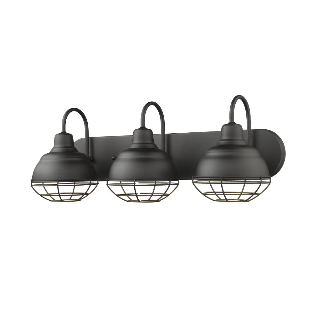 3 Light Vanity in Black
