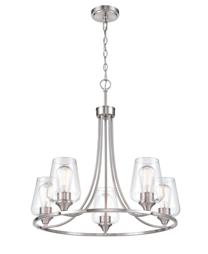 Ashford 5-Light Chandelier Ceiling - Brushed Nickel