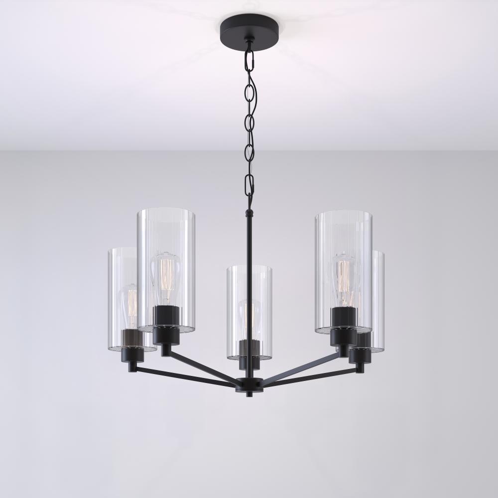Beverlly 5-Light Chandelier Ceiling Light Matte Black