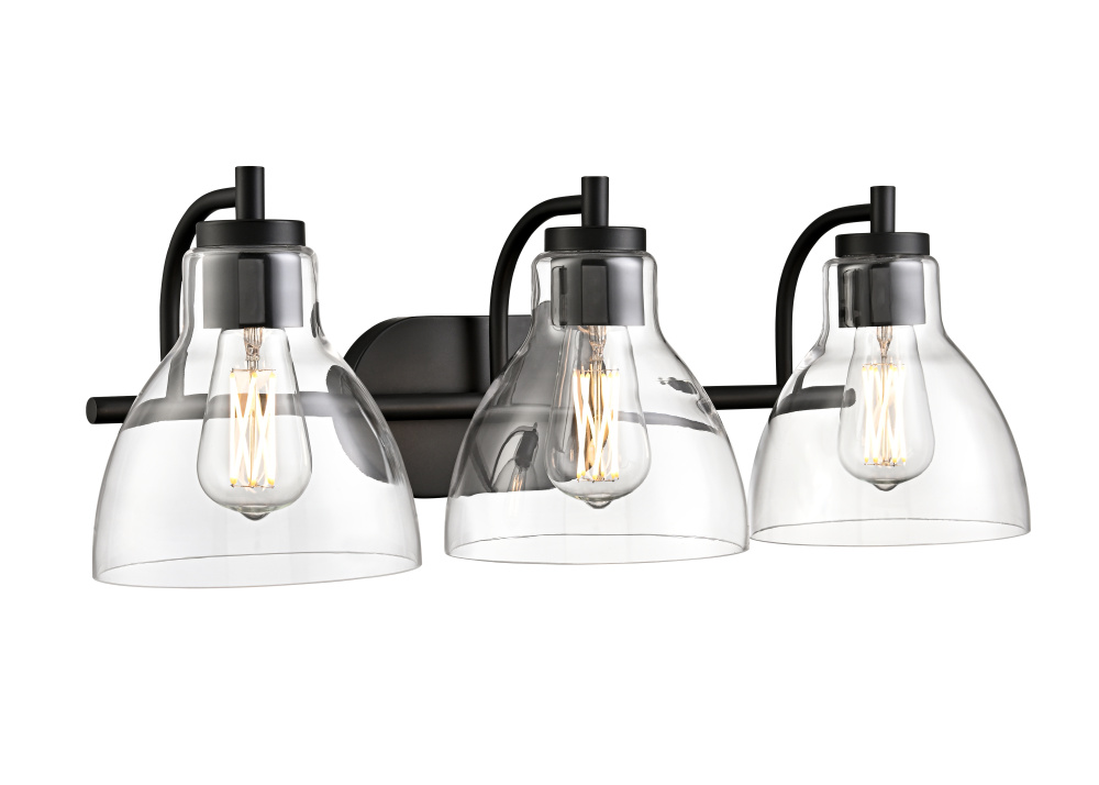 Knightsdale 25.25" 3-Light Vanity - Matte Black