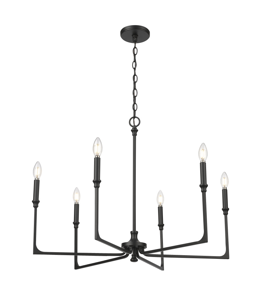 Azara 32" Wide 6-Light Chandelier - Matte Black