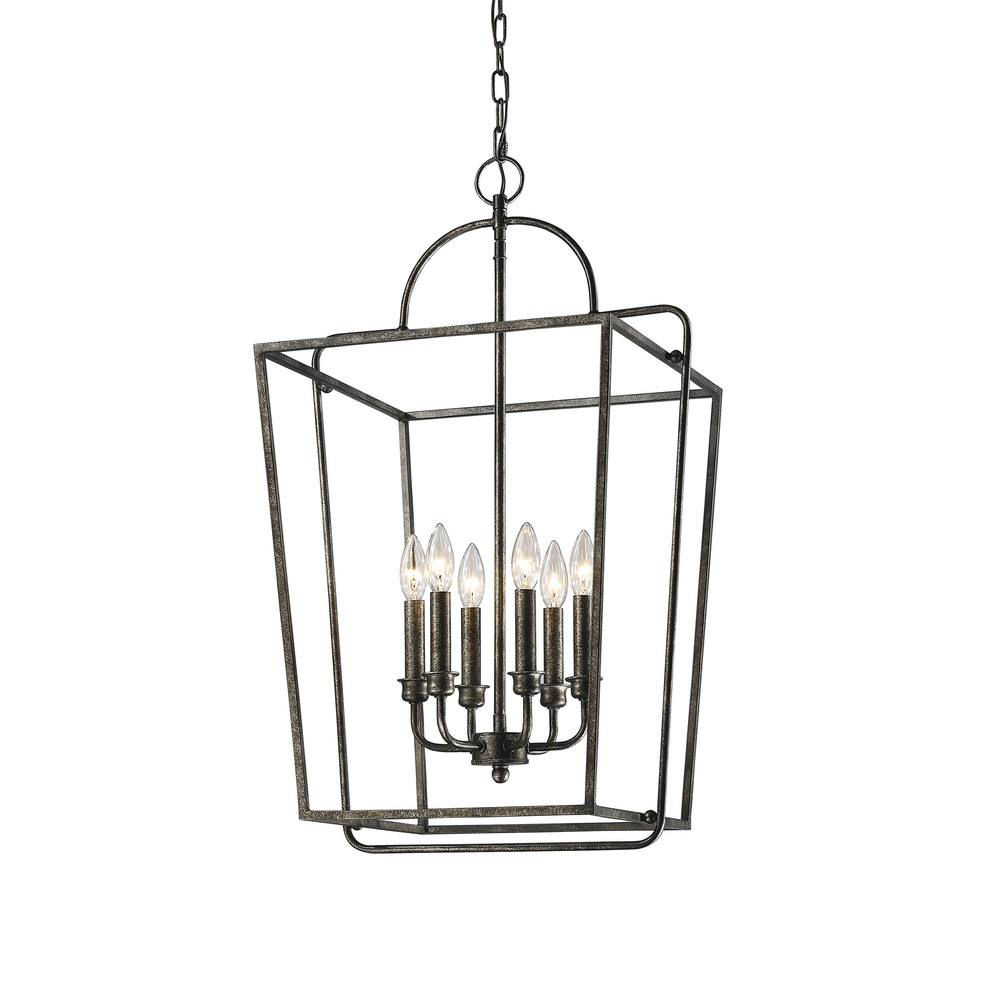 6-Light Pendant light Antique Silver