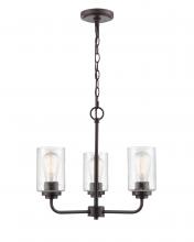 Millennium 9603-RBZ - Moven 3-Light Chandelier Ceiling - Rubbed Bronze