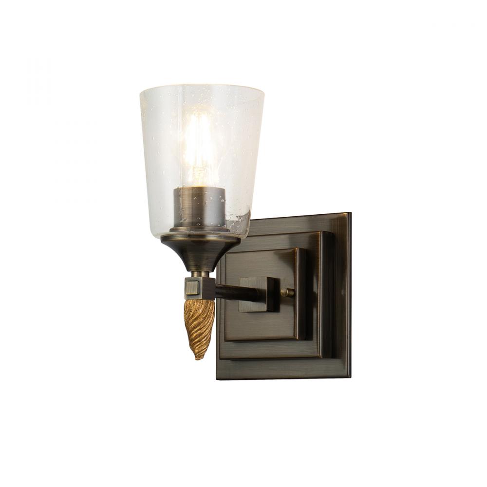 Vetiver 1 Light Vanity Dark Bronze With Gold Accent