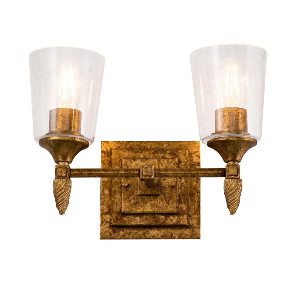 Vetiver 2 Light Vanity In Antique Gold