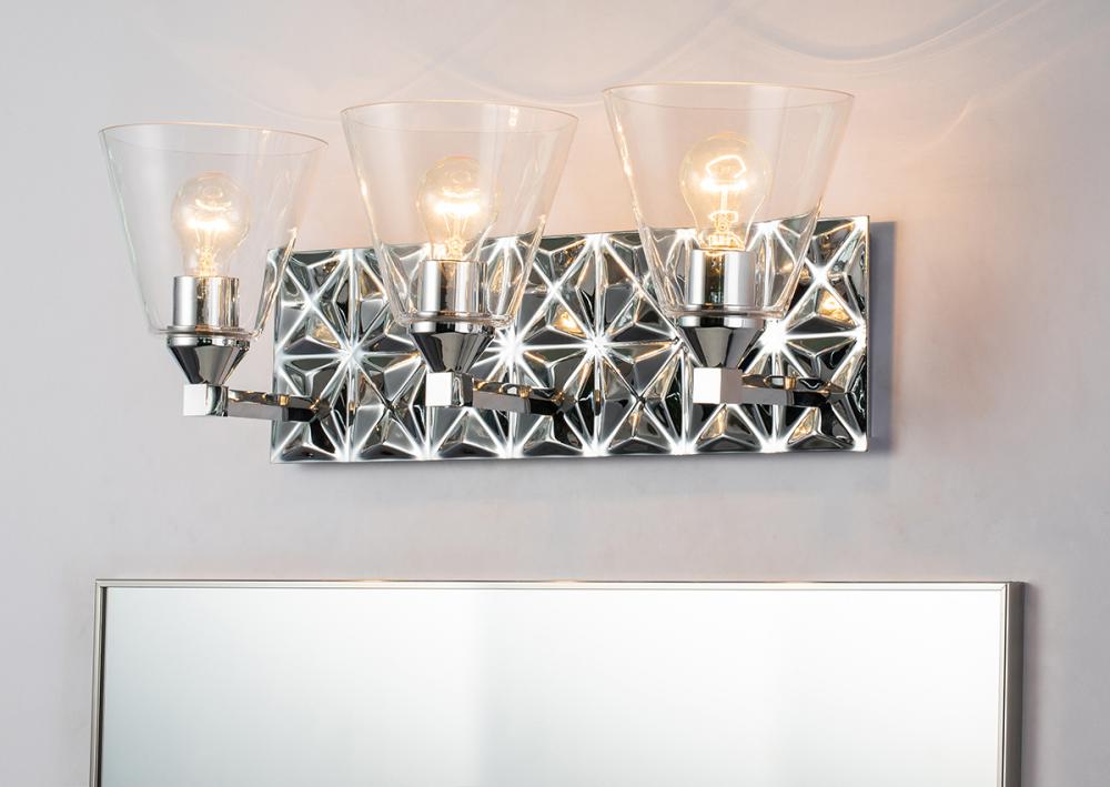 Alpha 3 Vanity With Clear Glass in Polished Chrome