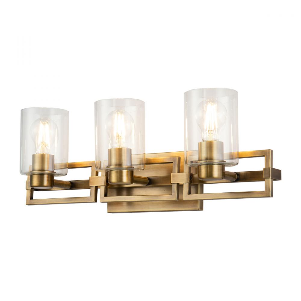 Estes 3 Light Vanity in Aged Brass