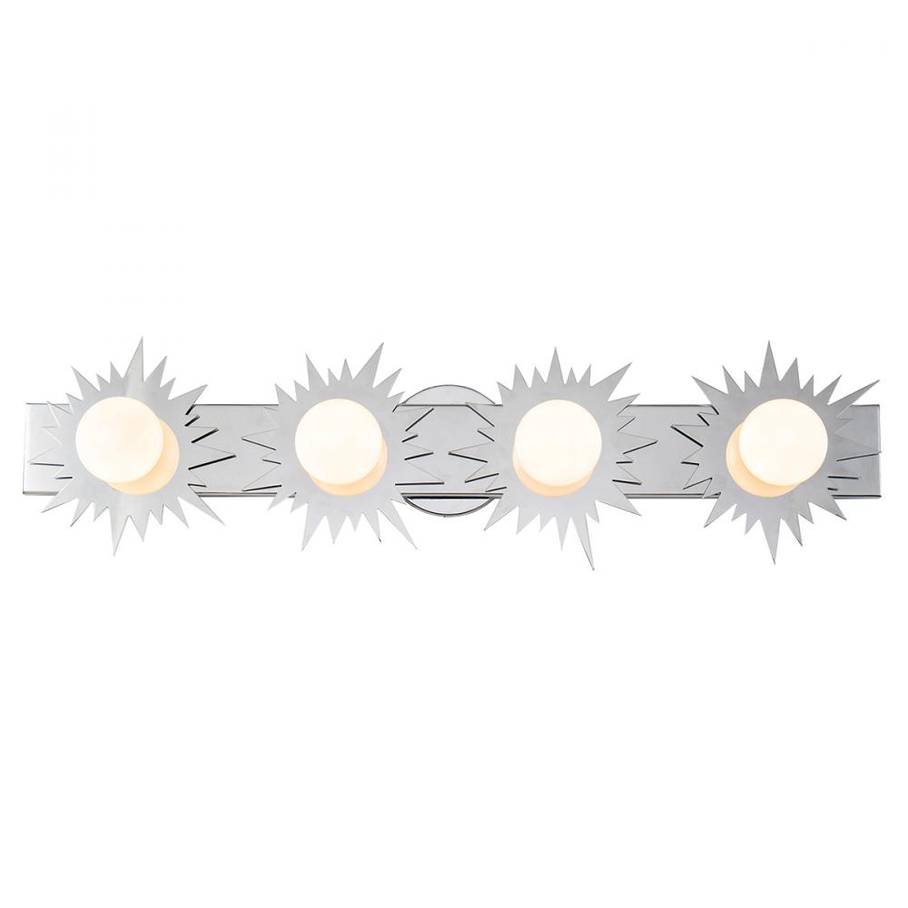 Soleil 4 Light Vanity Silver Star in Polished Chrome