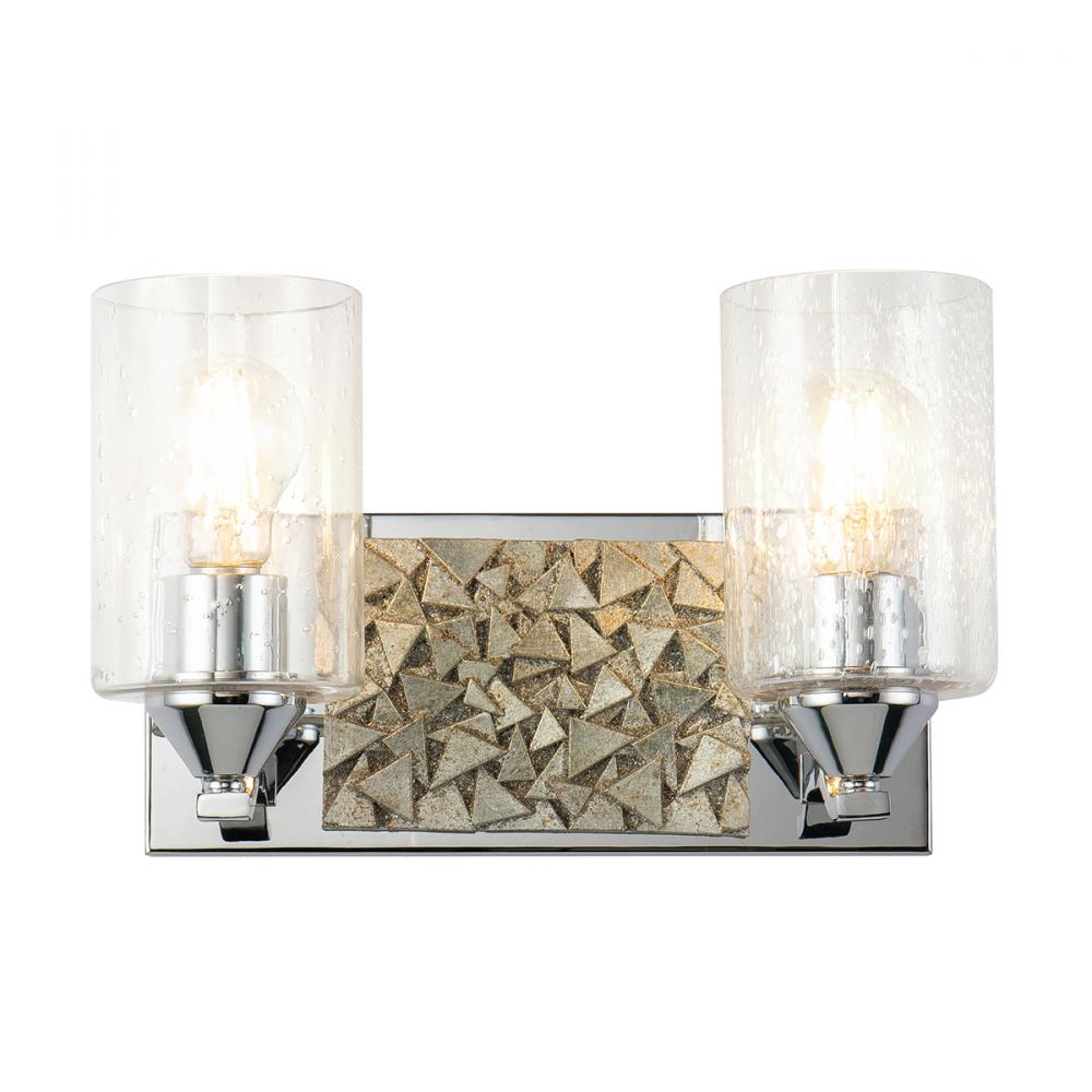 Bocage 2 Light Vanity in Polished Chrome And Silver