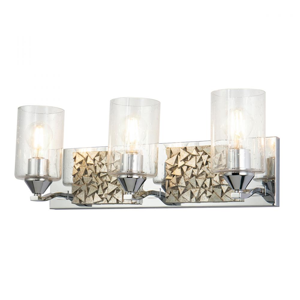 Bocage 3 Light Vanity in Polished Chrome And Silver