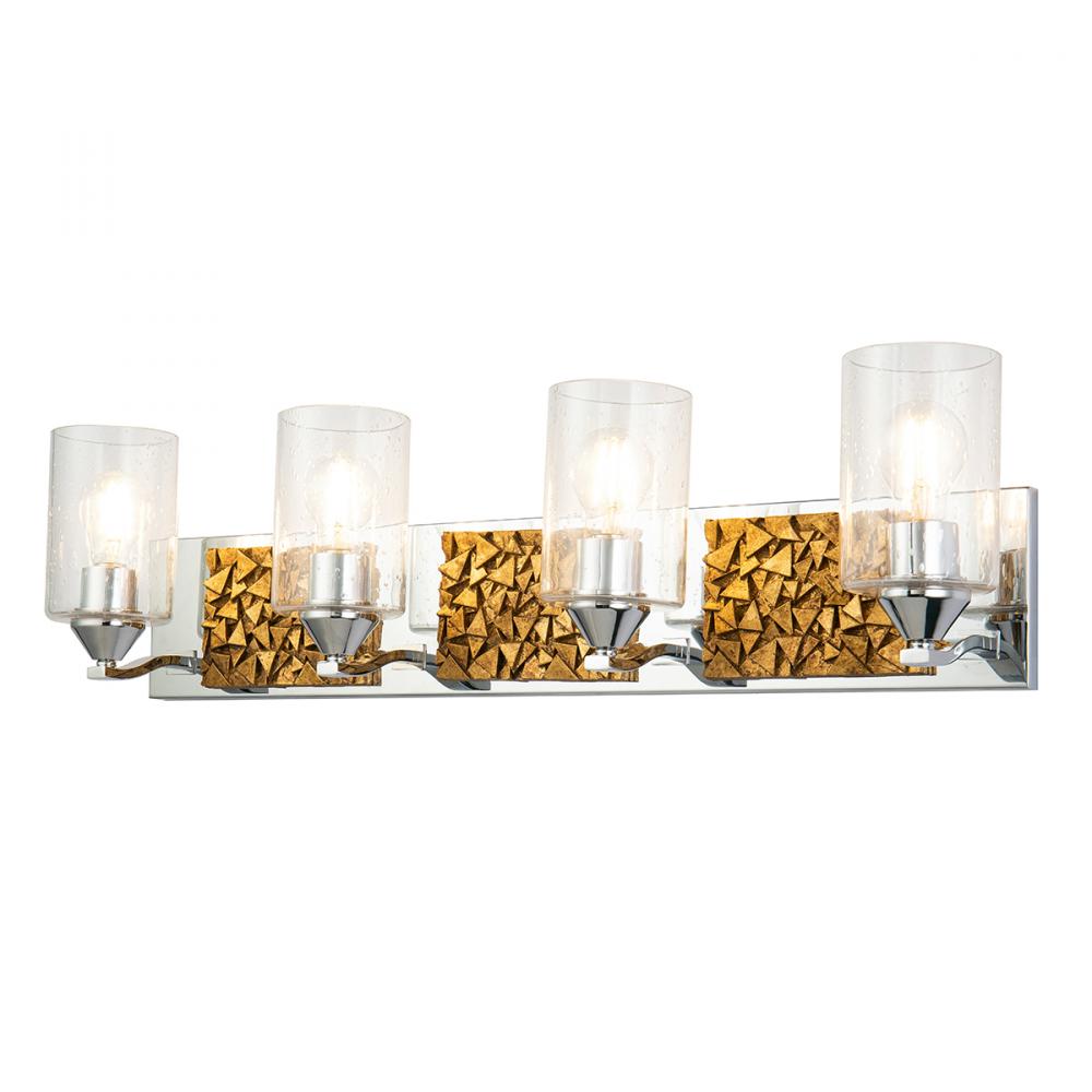 Bocage 4 Light Vanity in Polished Chrome And Gold