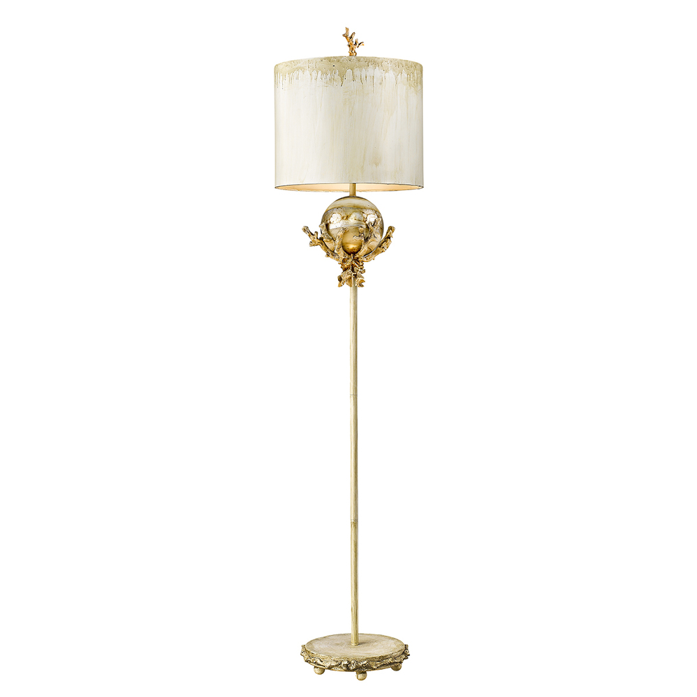 Trellis Off-White and Bronze Floor Lamp