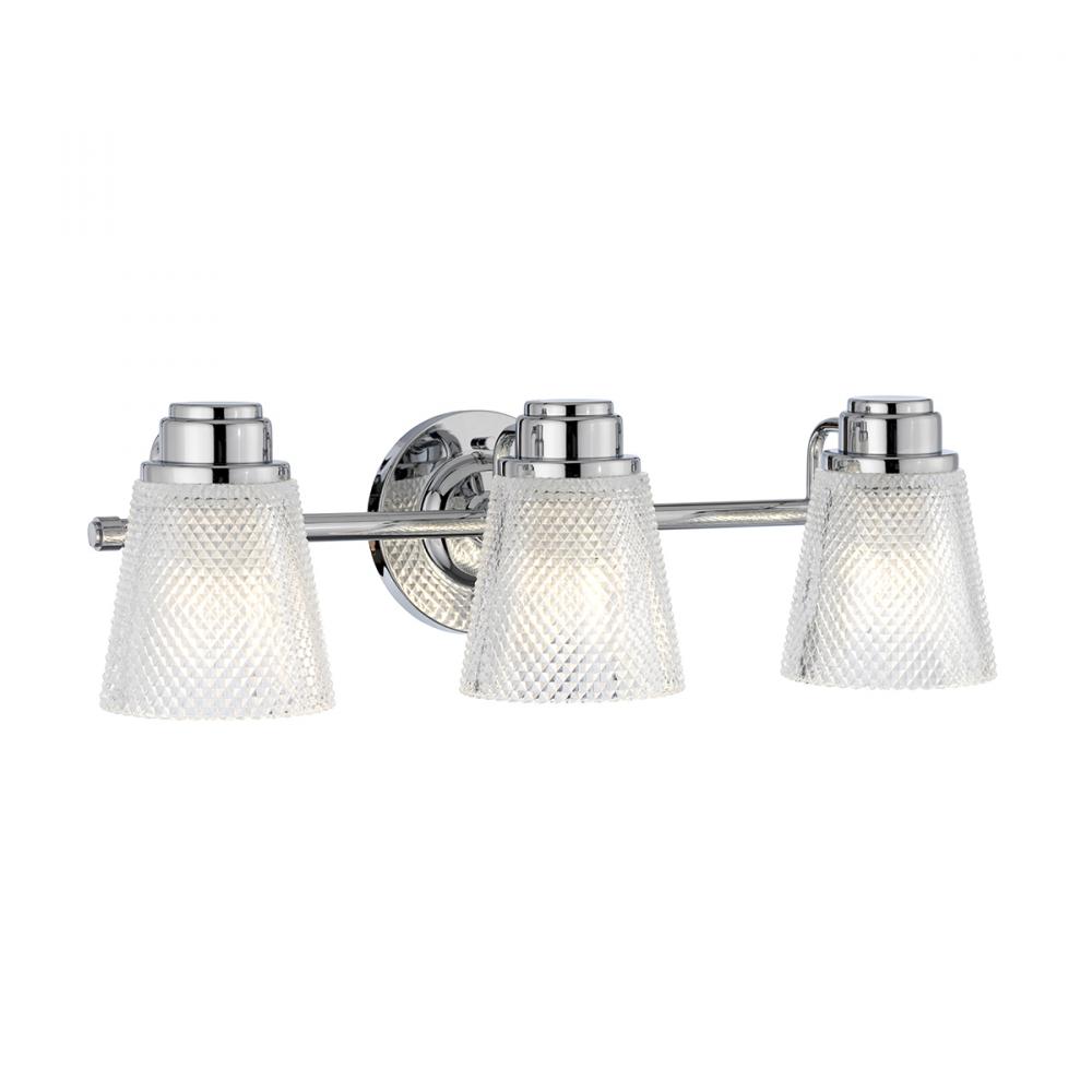 Hudson 3 Light Vanity in Polished Chrome
