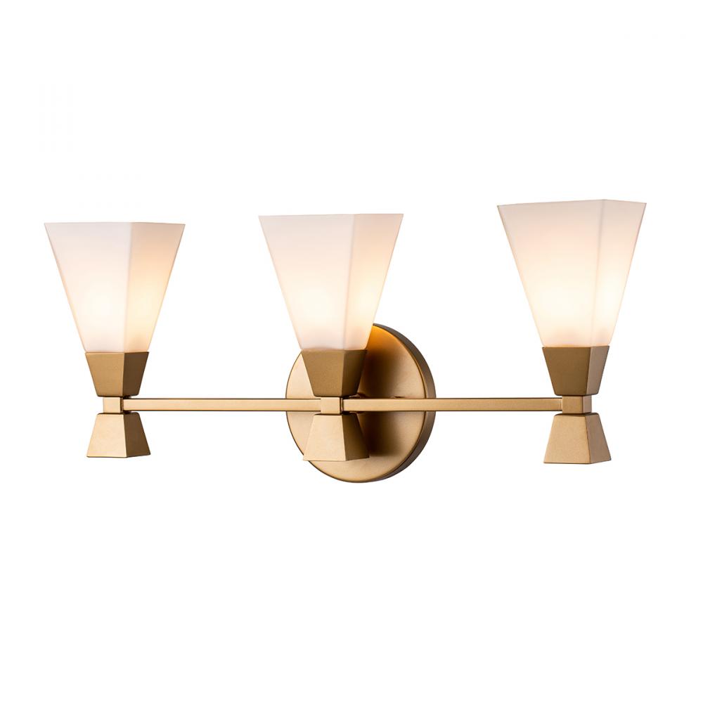 Bowtie 3 Light Vanity in Lacquered Gold